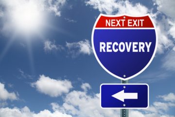 next exit recovery road sign