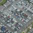 Aerial view of large parking lot